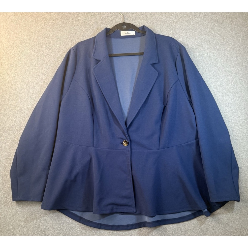 Agnes Orinda Women's Plus Size High-Low Hem Button Work Elegant Peplum Blazer3X